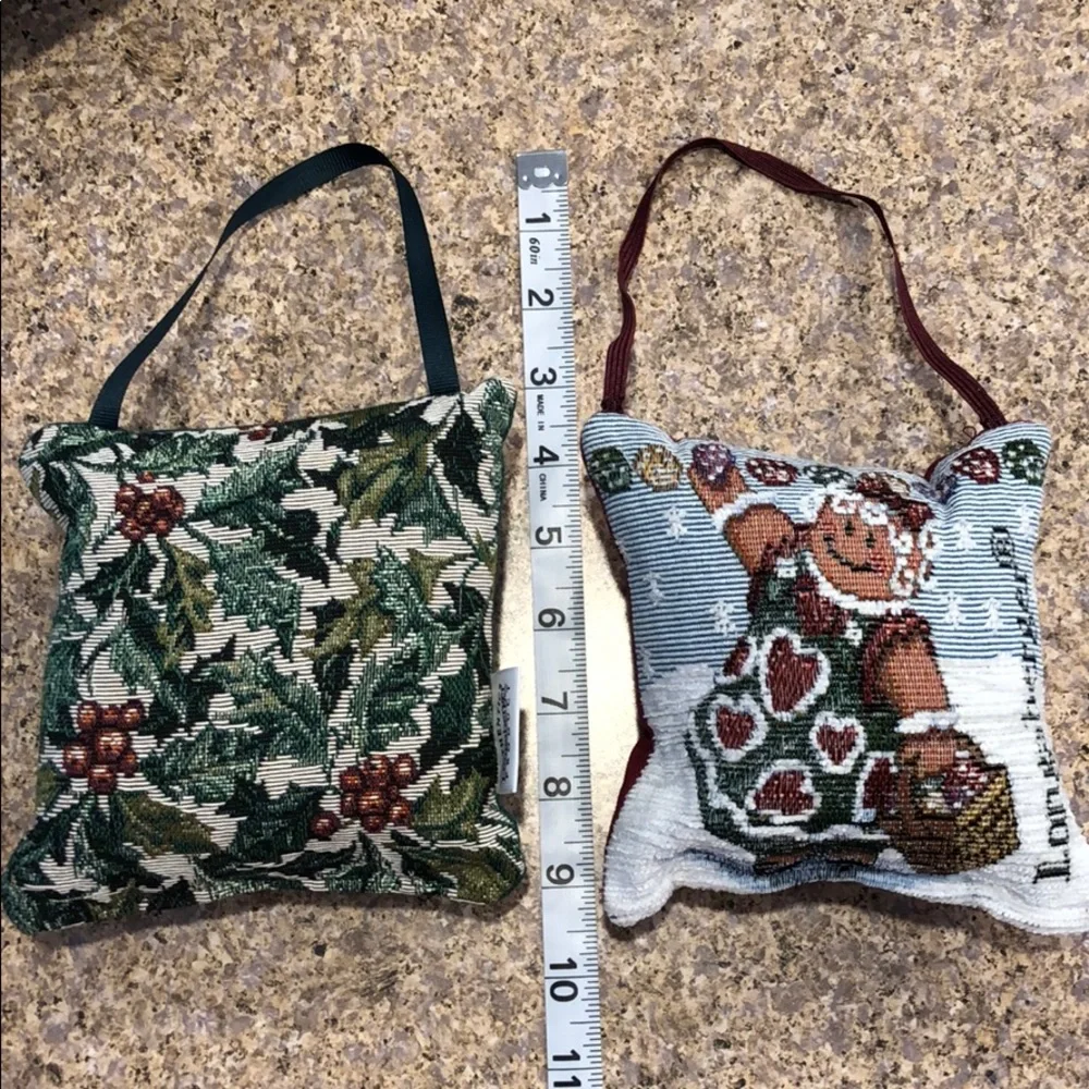 2 Longaberger Door Knob Holiday Decor Pillows